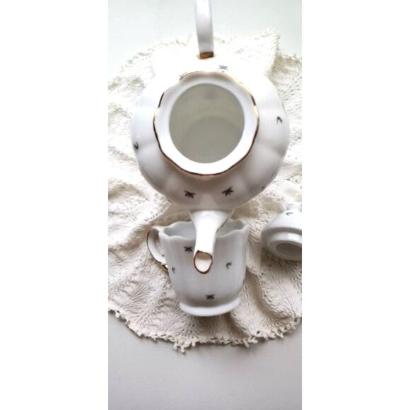 Fruit Porcelain Tea for One Set Teapot, Teacup, and lid, and Stackable ~Vintage~ - Picture 7 of 9